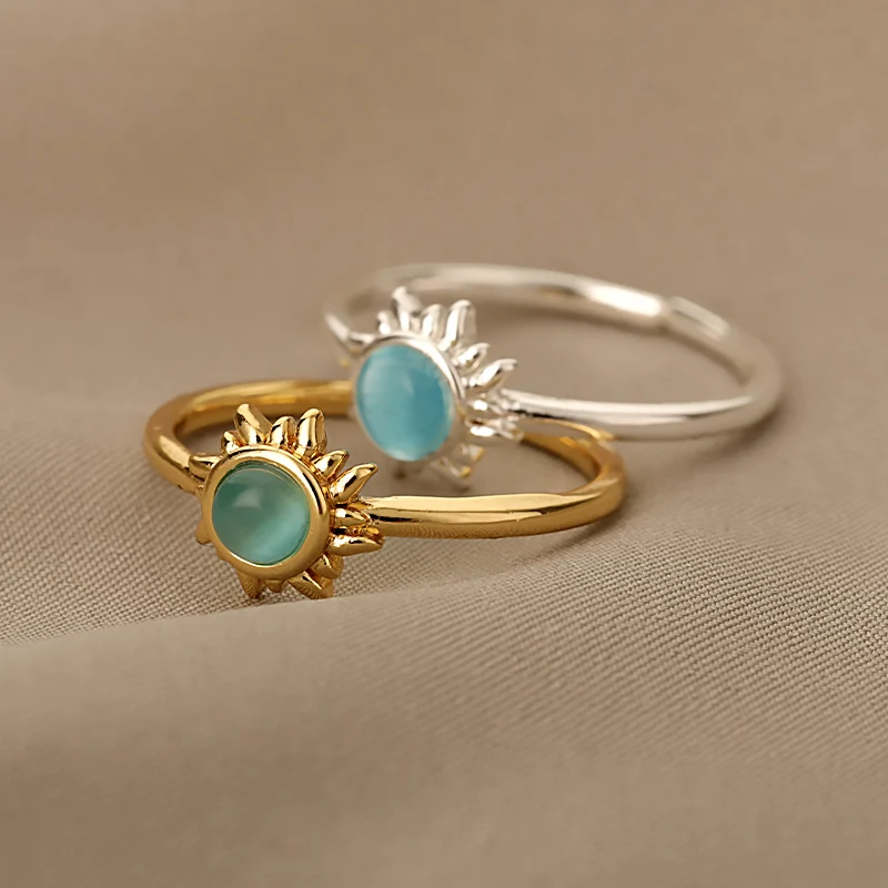 Opal Pearl Rings For Women Stainless Steel Shell Sun Flower Ring Vintage Multiple Styles Anillos Wedding Band Jewerly Gift Bague
Opal Pearl Rings For Women Stainless Steel Shell Sun Flower Ring Vintage Multiple Styles Anillos Wedding Band Jewerly Gift Bague