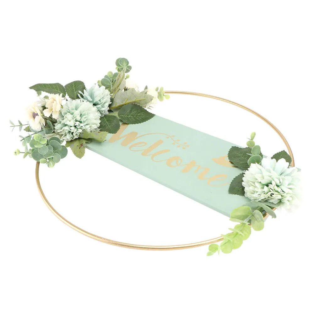 1Pc Welcome Sign Hanging Pendant Chic Door Hanging Decor Wall Pendant Green