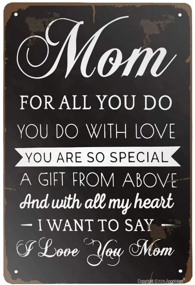 Zmkdll Retro Tin logo I love you mom Logo Metal Sign plaque poster Cafe family bar coffee wall art gift 29.1 x 19.8 cm
Zmkdll Retro Tin logo I love you mom Logo Metal Sign plaque poster Cafe family bar coffee wall art gift 29.1 x 19.8 cm