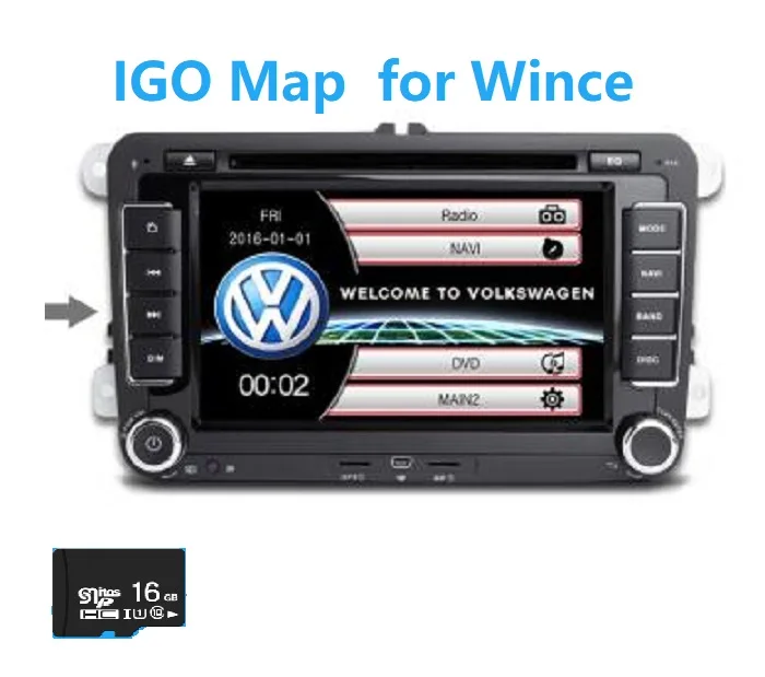 16 ГБ TF SD карта GPS для Volkswagen 2 din автомагнитола windows ce 6 0 навигация