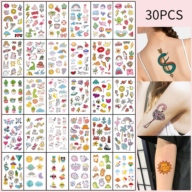 30pcs Fashion Cartoon Small Fresh Tattoo Sticker Waterproof and Sweatproof Cute Letter Flower Arm Temporary Tattoo Wholesale
30pcs Fashion Cartoon Small Fresh Tattoo Sticker Waterproof and Sweatproof Cute Letter Flower Arm Temporary Tattoo Wholesale