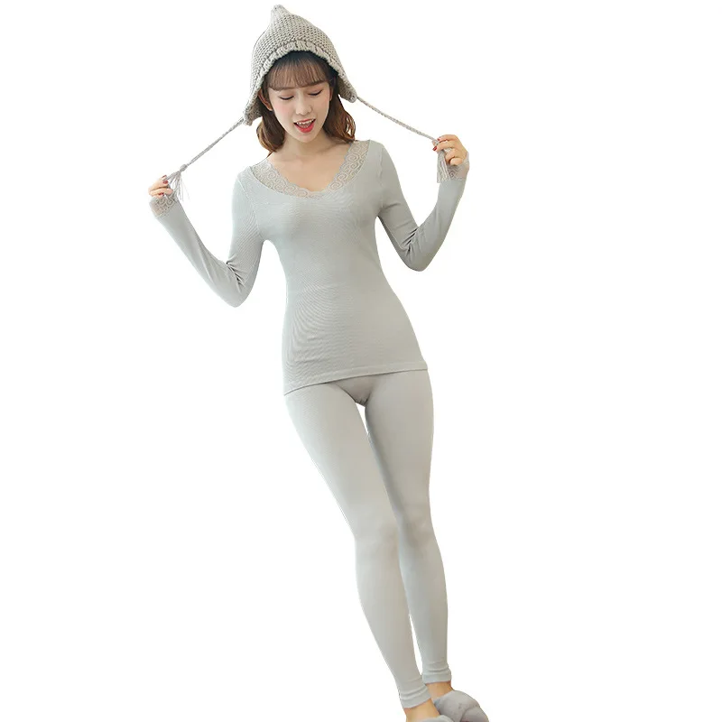 Seamless Underwear Lace V-neck Long-sleeve Thermal Underwear Female Outfit Ropa De Invierno Mujer Thermal Wear Women
Seamless Underwear Lace V-neck Long-sleeve Thermal Underwear Female Outfit Ropa De Invierno Mujer Thermal Wear Women