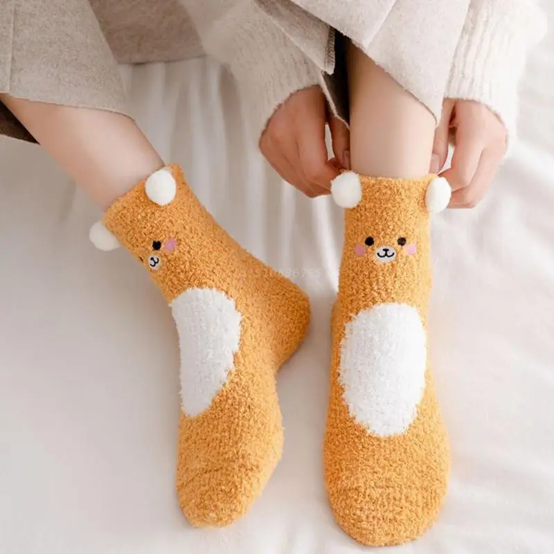 Women Coral Velvet Fuzzy Warm Sleeping Socks Kawaii Cartoon Bear Cat Mouse Panda Animal 3D Ears Fluffy Slipper Hosiery
Women Coral Velvet Fuzzy Warm Sleeping Socks Kawaii Cartoon Bear Cat Mouse Panda Animal 3D Ears Fluffy Slipper Hosiery