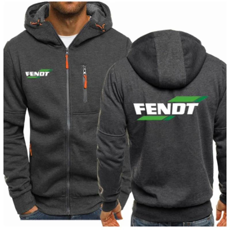 

New Spring and Autumn Fendt Logo Jacket Men's Fashion Long Sleeve Zipper Hip-Hop Harajuku Hoodie Casual Hoodied