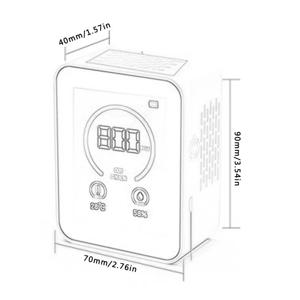 Without Wireless Gas Concentration Color Screen TFT Usb Charging Intelligent Atmosphere Carbon Dioxide Detector
Without Wireless Gas Concentration Color Screen TFT Usb Charging Intelligent Atmosphere Carbon Dioxide Detector