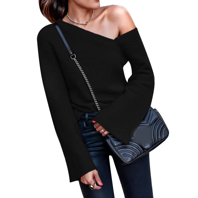 Women Pullovers Sweater Long Sleeve Knitted Jumper Off Shoulder Tops Female Jumper Solid Black Red Sexy Clothing Autumn Warm Top
Women Pullovers Sweater Long Sleeve Knitted Jumper Off Shoulder Tops Female Jumper Solid Black Red Sexy Clothing Autumn Warm Top