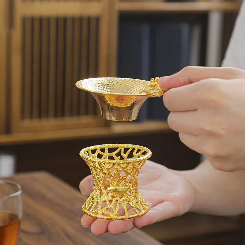 Copper Tin Tea Filtration Gilded Plum Blossom Shape Tea Infusers Anti Oxidation Kungfu Tea Accessories Tea Strainer Saucer ZH574
Copper Tin Tea Filtration Gilded Plum Blossom Shape Tea Infusers Anti Oxidation Kungfu Tea Accessories Tea Strainer Saucer ZH574