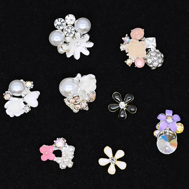10pcs 3D Alloy Flower Nail Art White Silver Pink metal manicure nail accessories For DIY Nails Decorations With Pearl Rhinestone
10pcs 3D Alloy Flower Nail Art White Silver Pink metal manicure nail accessories For DIY Nails Decorations With Pearl Rhinestone