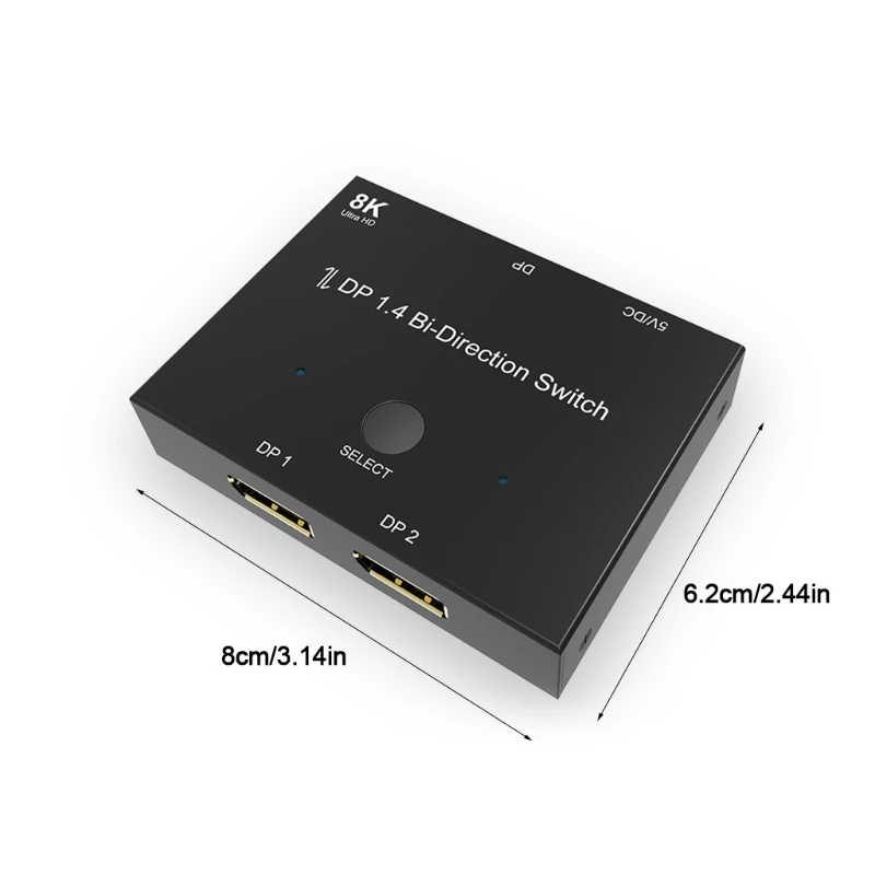 R2JA Displayport Switch Bi-Directional DP-1.4 Switcher 2 in 1 out /1 in 2 out Two-way
R2JA Displayport Switch Bi-Directional DP-1.4 Switcher 2 in 1 out /1 in 2 out Two-way
