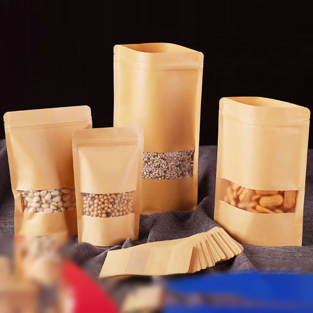 100pcs*Kraft Paper Stand Up Pouch With Clear Window Sealable Food Pack Lock Bag Kitchen Dining Bar Accessory
100pcs*Kraft Paper Stand Up Pouch With Clear Window Sealable Food Pack Lock Bag Kitchen Dining Bar Accessory