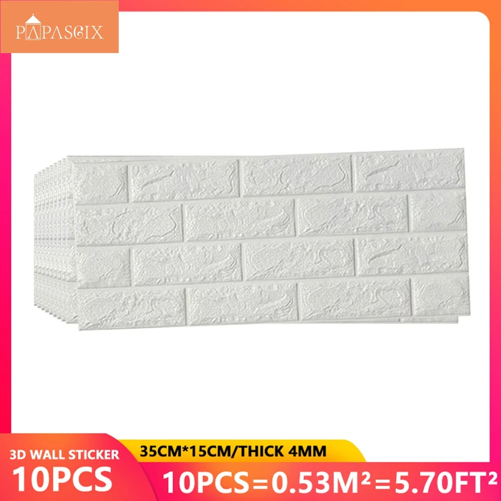 New 10 Pcs 3D Self-Adhesive Panel Wall Stickers Waterproof Foam Tile Living Room TV Background Protection Baby Wallpaper 35*15cm
New 10 Pcs 3D Self-Adhesive Panel Wall Stickers Waterproof Foam Tile Living Room TV Background Protection Baby Wallpaper 35*15cm