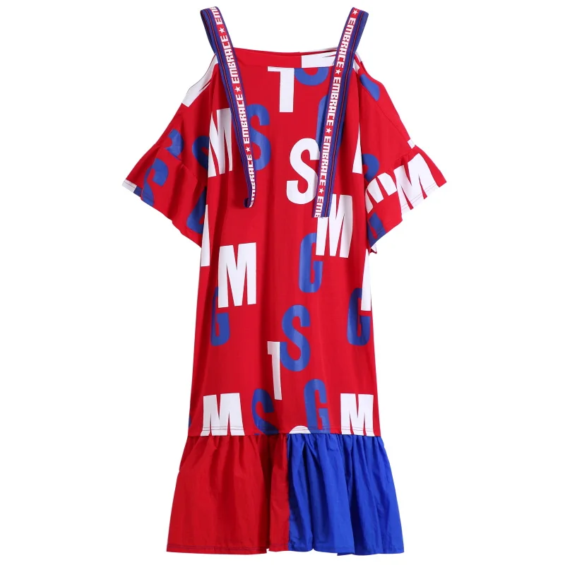 2020 summer new printed color matching loose word collar off-the-shoulder dress women mid-length ruffled letter print dress girl
2020 summer new printed color matching loose word collar off-the-shoulder dress women mid-length ruffled letter print dress girl