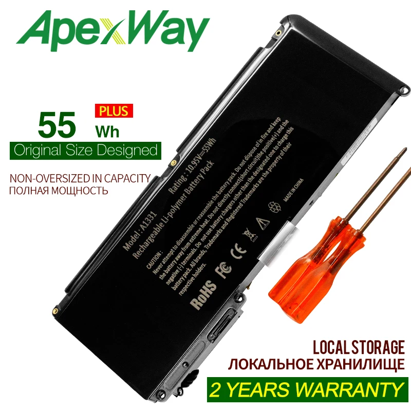 ApexWay 55Wh MC207 для MacBook 13 "Pro 15" 17 '13,3-дюймовый 10,95 В Аккумулятор для ноутбука Apple A1342 A1331 661-5391
ApexWay 55Wh MC207 для MacBook 13 "Pro 15" 17 '13,3-дюймовый 10,95 В Аккумулятор для ноутбука Apple A1342 A1331 661-5391