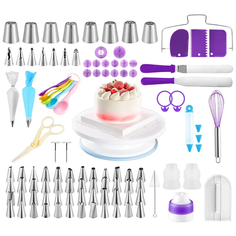 135 Pieces Cake Decorating Sets Baking Tools Turntable Cake Mold Piping nozzle Piping Bag Bakeware Kitchen Gadgets
135 Pieces Cake Decorating Sets Baking Tools Turntable Cake Mold Piping nozzle Piping Bag Bakeware Kitchen Gadgets
