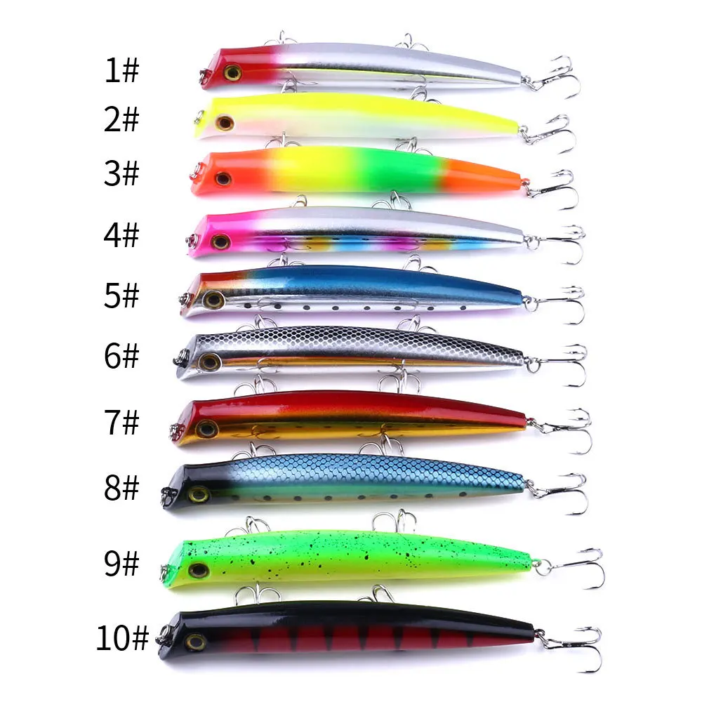 10pcs 12CM 17G Fishing Lure Floating Popper LipLess Minnow Sea Hard Bait Strong Hook Wobblers pesca | Спорт и развлечения