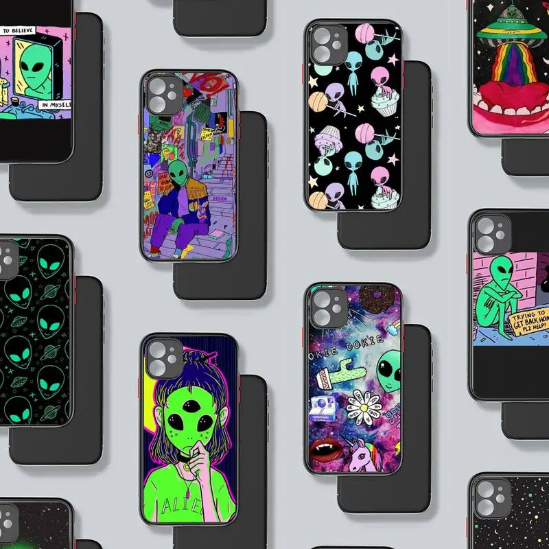 Aesthetics Cute Cartoon alien space Phone Case Matte Transparent for iPhone 7 8 11 12 s mini pro X XS XR MAX Plus coque
Aesthetics Cute Cartoon alien space Phone Case Matte Transparent for iPhone 7 8 11 12 s mini pro X XS XR MAX Plus coque