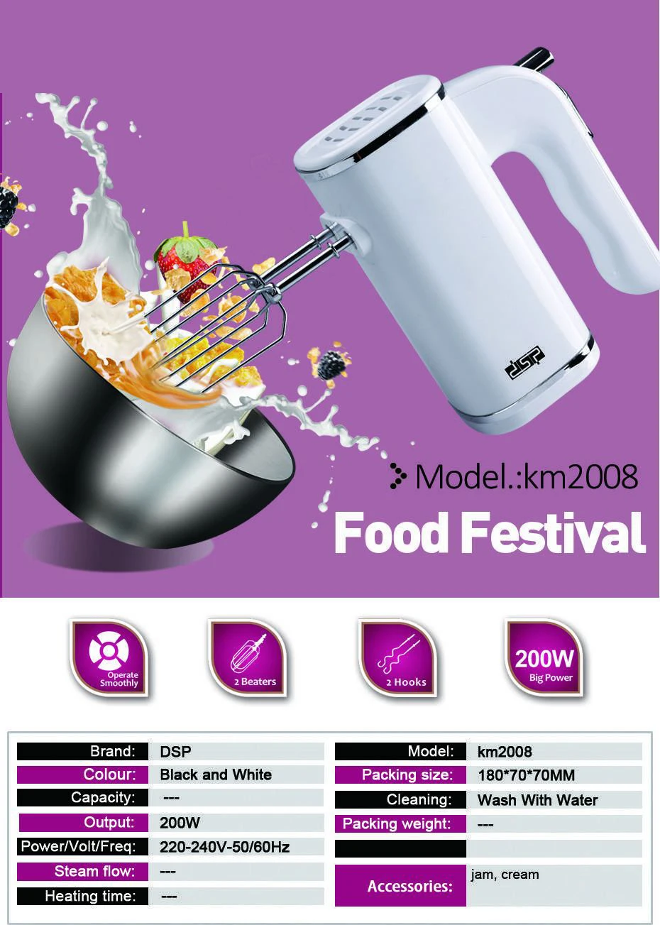 220V 200W 5-Speed Dough Hand Mixer Food-Blender Multifunctional Handheld Food Processor Automatic Electric Kitchen Mixer Tool
220V 200W 5-Speed Dough Hand Mixer Food-Blender Multifunctional Handheld Food Processor Automatic Electric Kitchen Mixer Tool