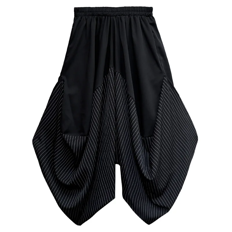 2020 New Summer High Elastic Waist Black Big Size Striped Loose Cross-pants Women Trousers Fashion Low Crotch Pants LT692S50
2020 New Summer High Elastic Waist Black Big Size Striped Loose Cross-pants Women Trousers Fashion Low Crotch Pants LT692S50