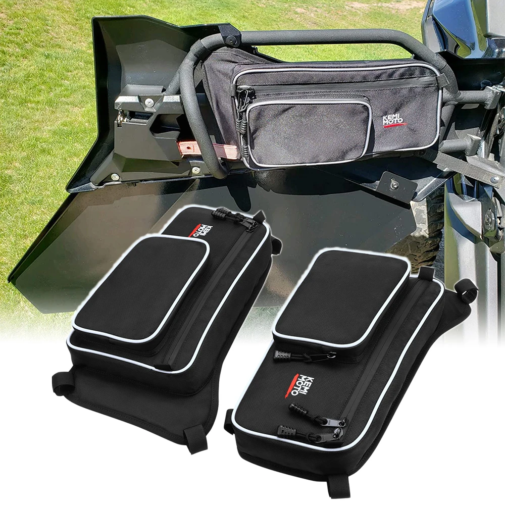 KEMIMOTO UTV Black Rear Stock Door Bag Pair With Knee Pad For Can-Am Maverick X3 Max Turbo R 2017 2018 2019 2020 Storage | Автомобили и