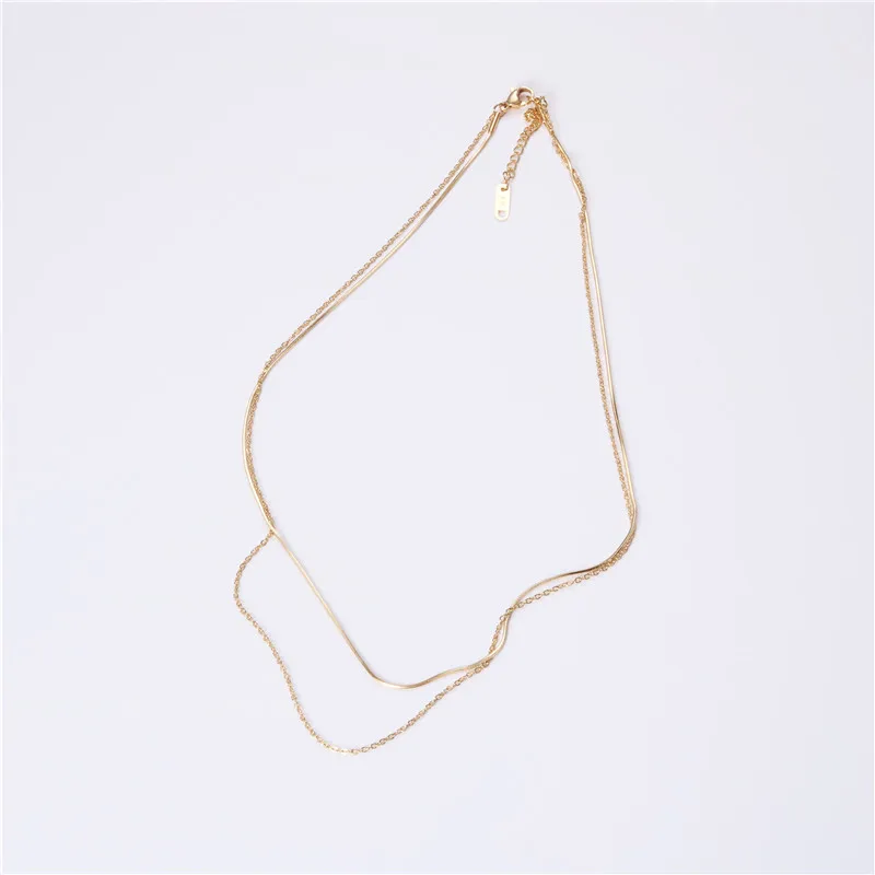 High End Stainless Steel Jewelry Double-layer Snake Chain Necklace For Women
High End Stainless Steel Jewelry Double-layer Snake Chain Necklace For Women