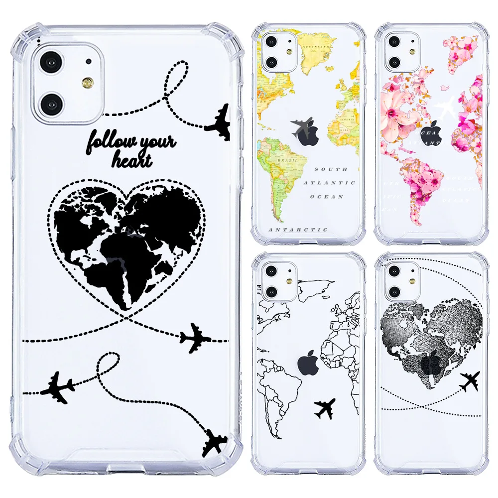 World Map Travel Airplane Phone Cases for Iphone 11 Pro Max 12 Pro Mini XR XS 8 X 7 Plus Shockproof Soft Transparent TPU Case
World Map Travel Airplane Phone Cases for Iphone 11 Pro Max 12 Pro Mini XR XS 8 X 7 Plus Shockproof Soft Transparent TPU Case