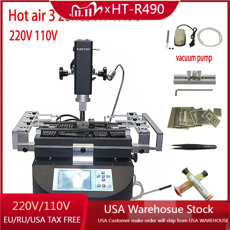 Honton HT-R490 BGA паяльная машина паяльная станция для Мобильный телефон ремонт с 9 шт. Xbox PS3 трафареты 
Honton HT-R490 BGA паяльная машина паяльная станция для Мобильный телефон ремонт с 9 шт. Xbox PS3 трафареты