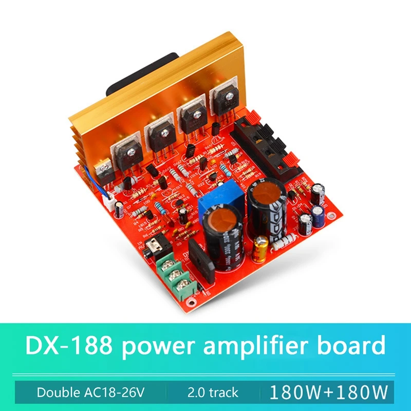 Power Amplifier Audio Board 180W+180W 2.0 Channel FET Speaker Amplifier Sound Preamplifier Dual AC18V-26V with Fan
Power Amplifier Audio Board 180W+180W 2.0 Channel FET Speaker Amplifier Sound Preamplifier Dual AC18V-26V with Fan
