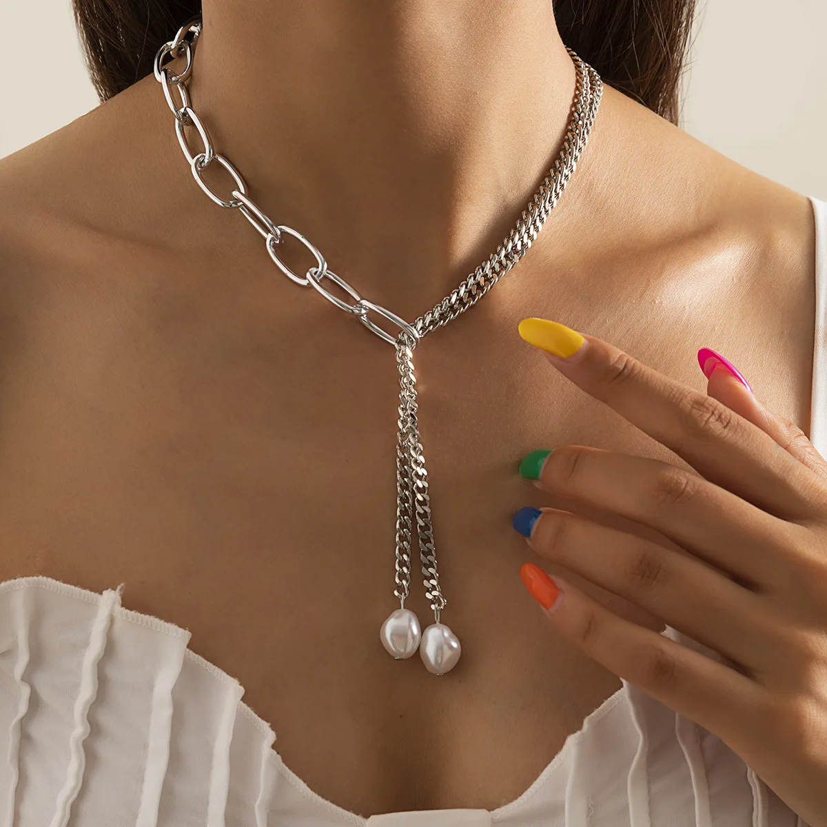 Statement Long Baroque Pearls Pendant Charm Collar Clavicle Choker Necklace for Women Female Bohemia Gold Fashion Necklace
Statement Long Baroque Pearls Pendant Charm Collar Clavicle Choker Necklace for Women Female Bohemia Gold Fashion Necklace