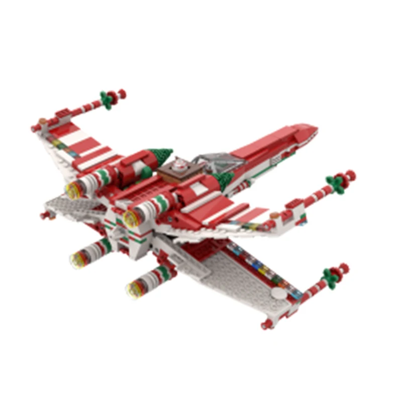 

MOC 53183 XMAS Wing Fighter 819pcs star x wing fighter building blocks 4 figures compatible 75218 Bricks Toy Christmas gifts
