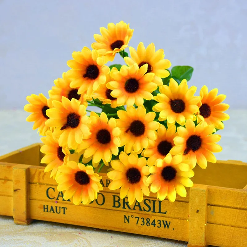 Autumn Decoration 24 Heads Yellow Sunflower Silk Artificial Flowers Bouquet For Home Decoration Office Party Garden Decor
Autumn Decoration 24 Heads Yellow Sunflower Silk Artificial Flowers Bouquet For Home Decoration Office Party Garden Decor