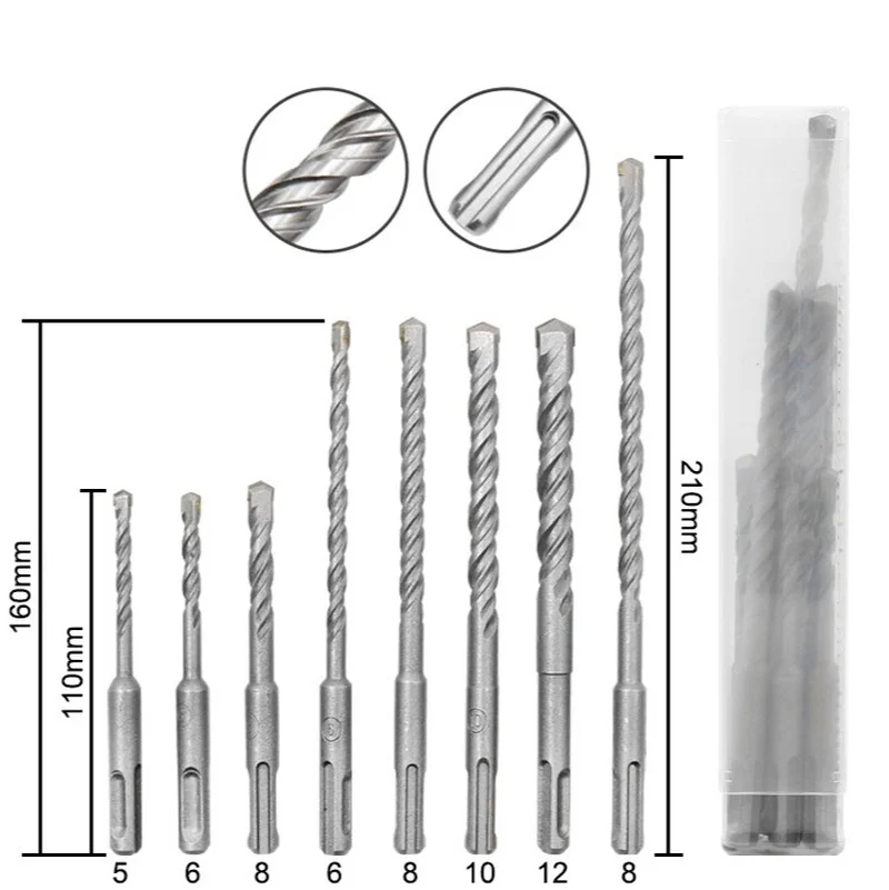 8Pcs 5-12mm Round handle Carbide Tip Electric Hammer Masonry Drill Bits SDS Plus Shank Electric Hammer Concrete Drill Bit Set
8Pcs 5-12mm Round handle Carbide Tip Electric Hammer Masonry Drill Bits SDS Plus Shank Electric Hammer Concrete Drill Bit Set