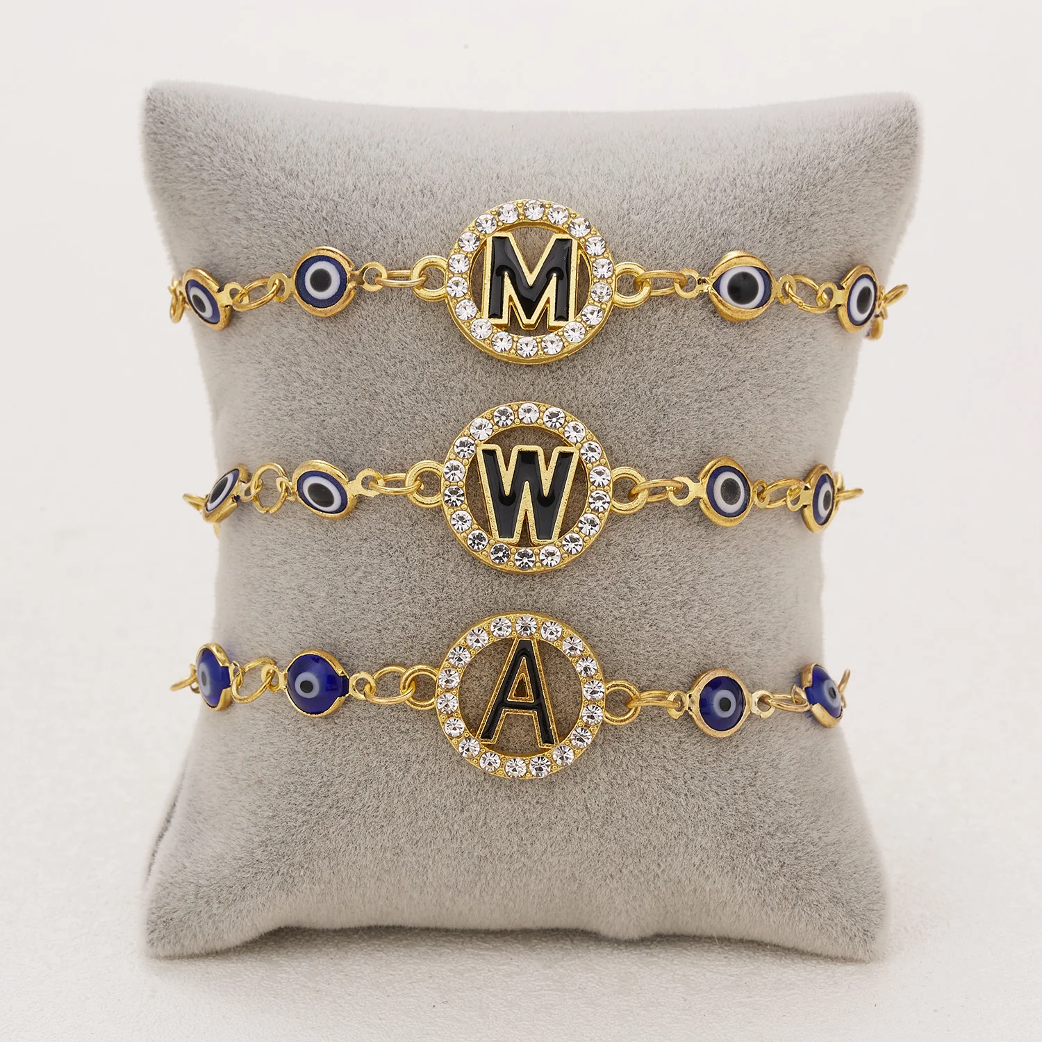 Fashion Rhinestone Evil Blue Eye Initials Bracelet Women Friendship Jewelry Heart Palm Letter Charm Chain Accessories Party Gift
Fashion Rhinestone Evil Blue Eye Initials Bracelet Women Friendship Jewelry Heart Palm Letter Charm Chain Accessories Party Gift