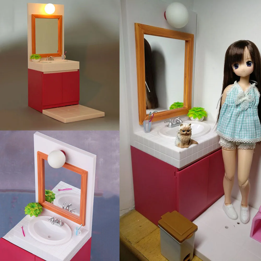 1/6 Figure Scene Accessories Dollhouse Miniature Mini Furniture Bathroom Cabinet with Drawer Light Model fit 12'' BJD Action
1/6 Figure Scene Accessories Dollhouse Miniature Mini Furniture Bathroom Cabinet with Drawer Light Model fit 12'' BJD Action