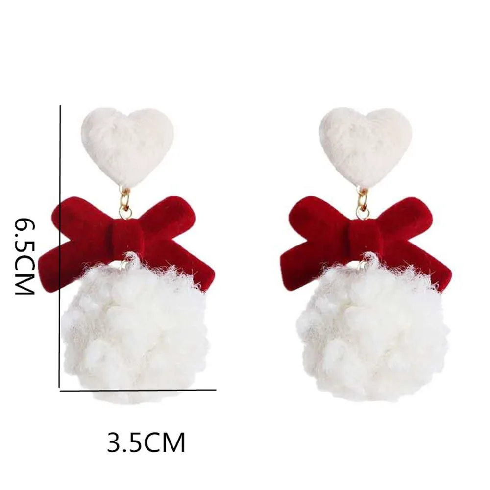 Love Red Bow Earrings Christmas Plush Earrings Korean Sweet Wild Autumn Winter Ins Cute Hair Ball Earings 
Love Red Bow Earrings Christmas Plush Earrings Korean Sweet Wild Autumn Winter Ins Cute Hair Ball Earings