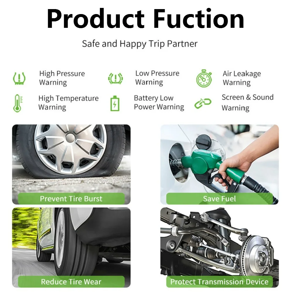 TPMS Car Tire Pressure Alarm Monitor System Solar Power/USB Charging Auto-Sensing Waterproof Digital Display Temperature Warning
TPMS Car Tire Pressure Alarm Monitor System Solar Power/USB Charging Auto-Sensing Waterproof Digital Display Temperature Warning