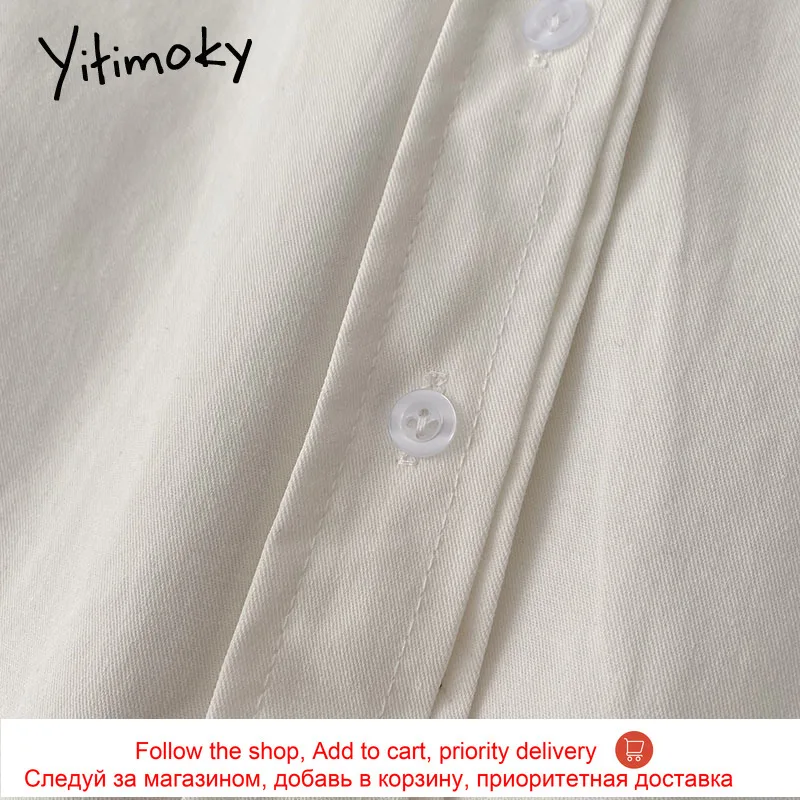 Yitimoky White Long Sleeve Button Up Women Shirts Turn-down Collar Top Casual Blouse 2021 Spring Office Lady Korean Fashion New
Yitimoky White Long Sleeve Button Up Women Shirts Turn-down Collar Top Casual Blouse 2021 Spring Office Lady Korean Fashion New