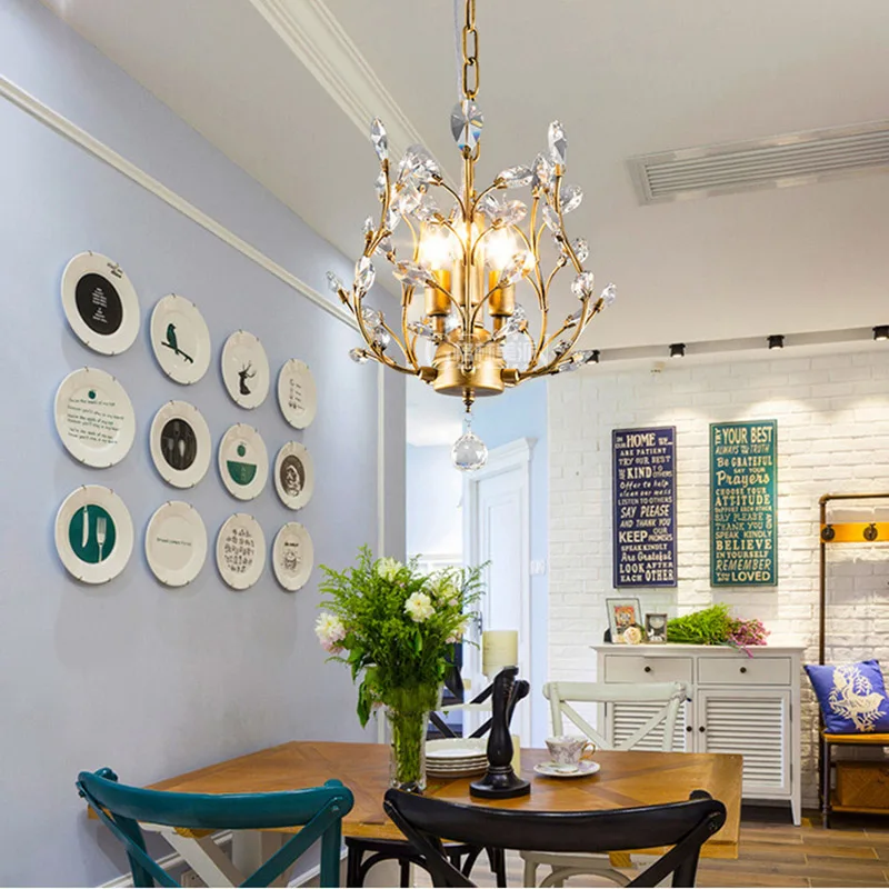 American retro creative personality crystal E14 LED 3 lights chandelier for living room bedroom corridor aisle porch restaurant 
American retro creative personality crystal E14 LED 3 lights chandelier for living room bedroom corridor aisle porch restaurant