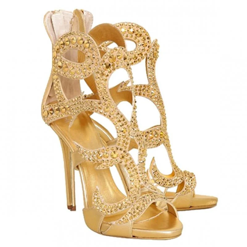 Thin High Heeled Women's Banquet Party Wedding Gold Handmade Crystal Gladiator Sandals Summer Pumps Shoes
Thin High Heeled Women's Banquet Party Wedding Gold Handmade Crystal Gladiator Sandals Summer Pumps Shoes