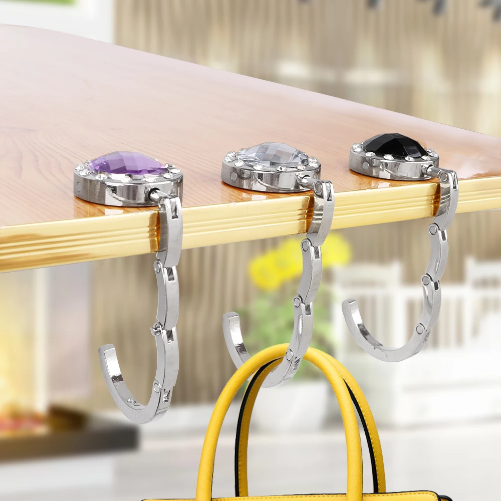 For Hanging Crystal Alloy Purse Bag Hook Holder Foldable Hangbag Hook Desk Hanger Portable Round shape Table Hook
For Hanging Crystal Alloy Purse Bag Hook Holder Foldable Hangbag Hook Desk Hanger Portable Round shape Table Hook