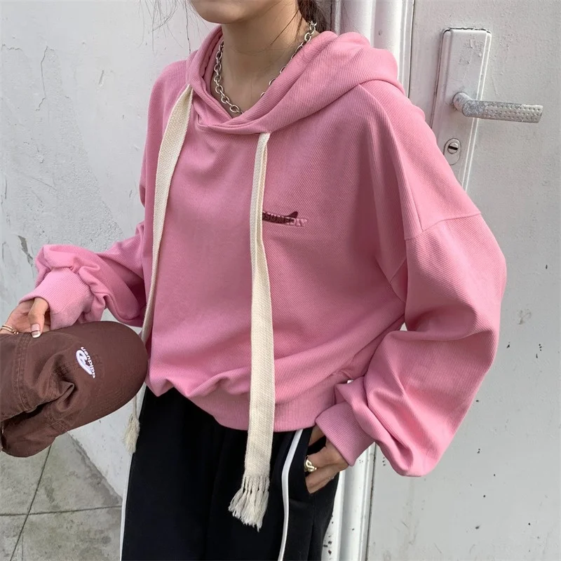 Pink Hooded Sweater Korean Style Lazy Style Short Coat Thickened Chic Early Autumn Top Women's Clothing 2021 Fashion Rac
Pink Hooded Sweater Korean Style Lazy Style Short Coat Thickened Chic Early Autumn Top Women's Clothing 2021 Fashion Rac