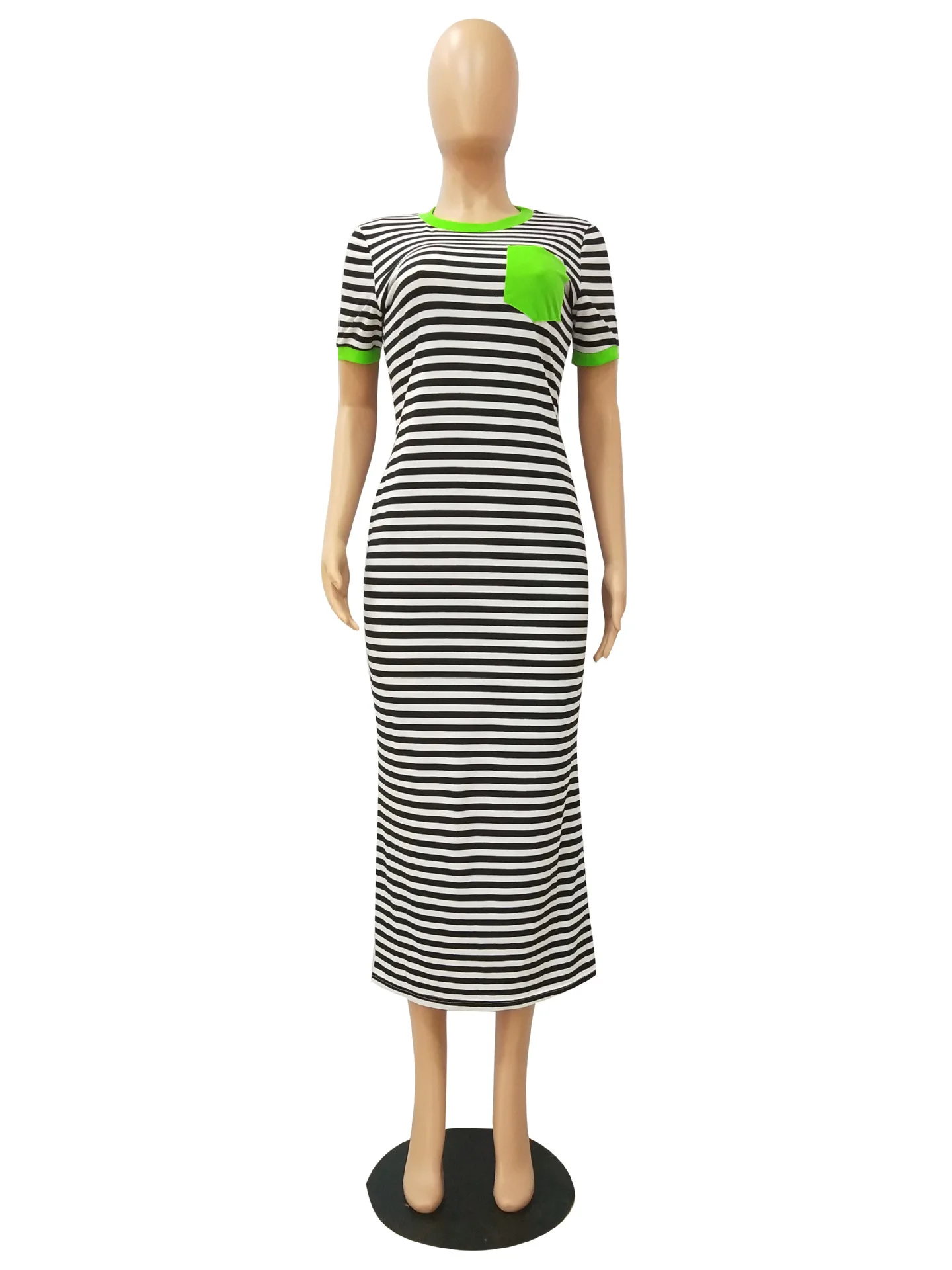 Cutubly Striped Dresses for Women Casual O-Neck Short Sleeve With Pocket Midi Dress Summer 2020 Fashion Straight T Shirt Dress
Cutubly Striped Dresses for Women Casual O-Neck Short Sleeve With Pocket Midi Dress Summer 2020 Fashion Straight T Shirt Dress