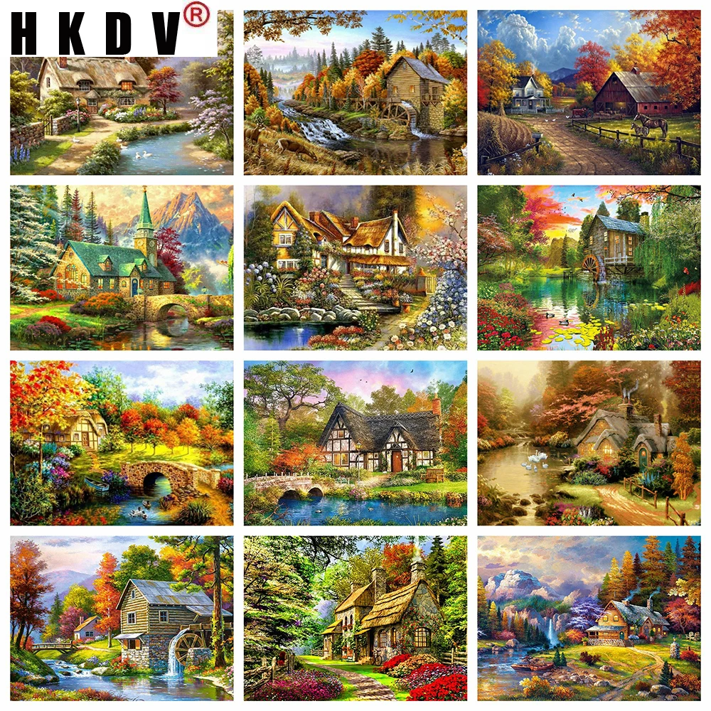 HKDV 5D DIY Diamond Painting Landscape Cross Stitch House Embroidery Sale Needlework Mosaic Rhinestones Pictures Home Decor
HKDV 5D DIY Diamond Painting Landscape Cross Stitch House Embroidery Sale Needlework Mosaic Rhinestones Pictures Home Decor