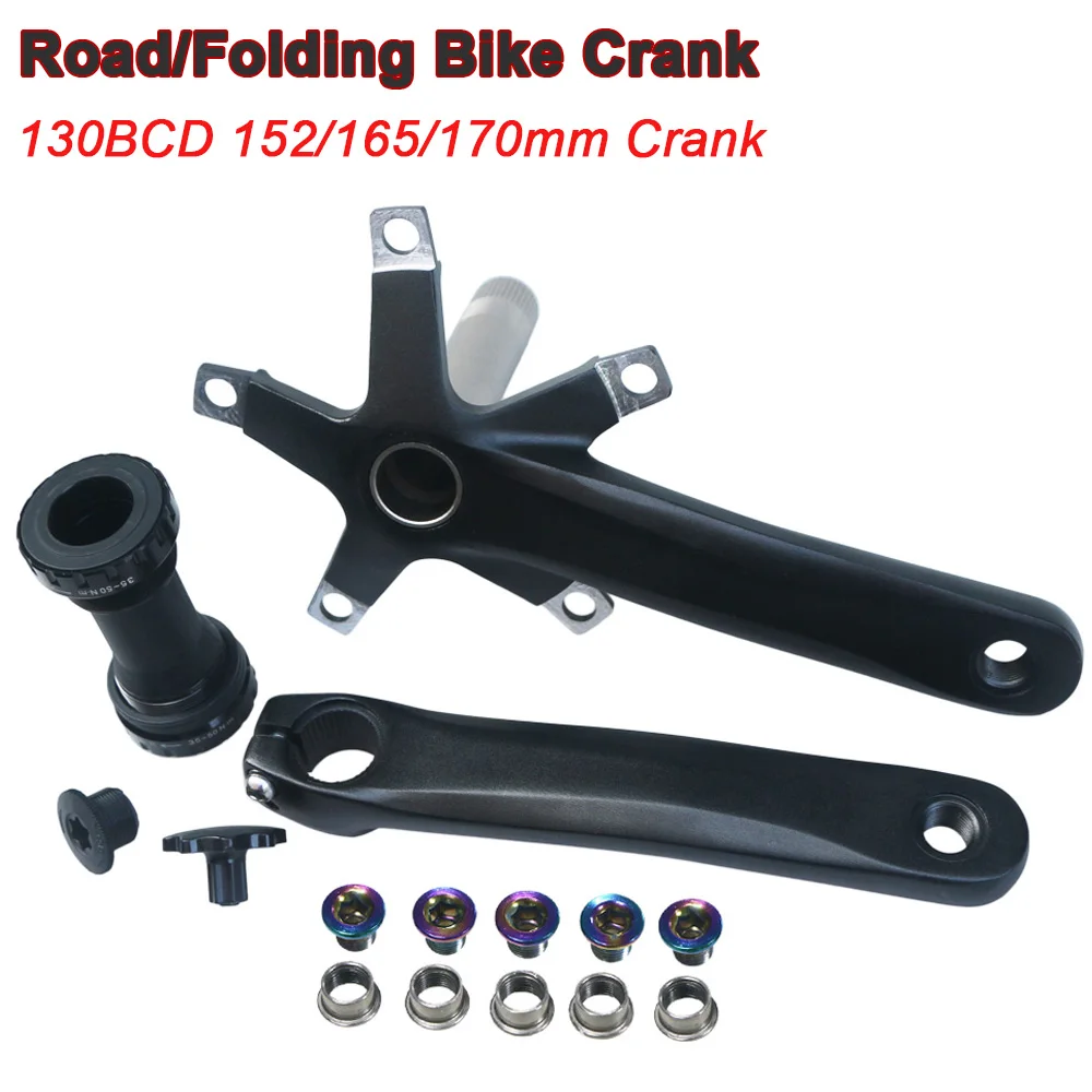 130BCD Bicycle Crankset 130 BCD 152 165 170 Length Cranks Set Road Bike Hollow Integral Crank Arm Folding Bike BB Bottom Bracket
130BCD Bicycle Crankset 130 BCD 152 165 170 Length Cranks Set Road Bike Hollow Integral Crank Arm Folding Bike BB Bottom Bracket
