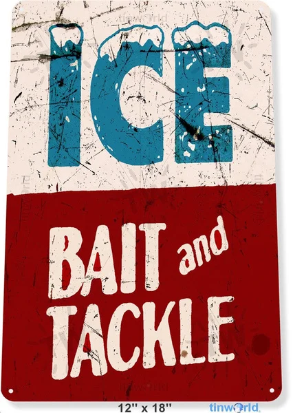 TIN SIGN Ice Bait Tackle Fish Fishing Marina Beach Lake House
TIN SIGN Ice Bait Tackle Fish Fishing Marina Beach Lake House