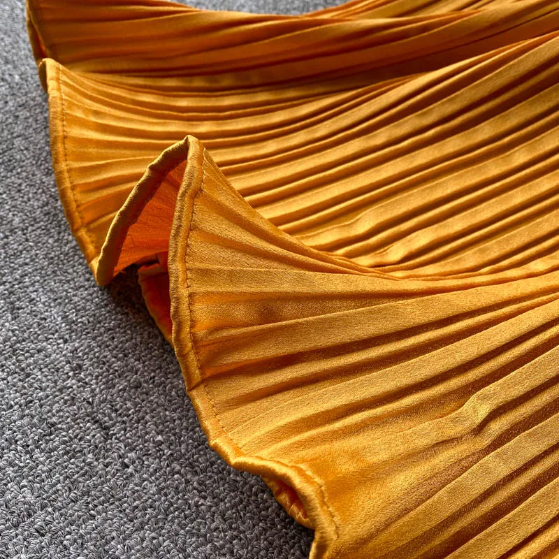 Women Beach Sling Long Dress Summer Sexy Off-shoulder A Line Dress Korean Solid Casual Vacation Pleated Dress
Women Beach Sling Long Dress Summer Sexy Off-shoulder A Line Dress Korean Solid Casual Vacation Pleated Dress