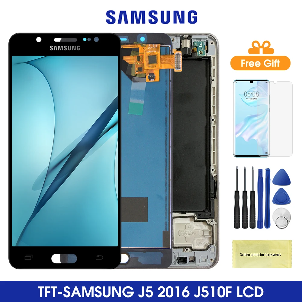 ЖК-дисплей для Samsung Galaxy J5 2016 J510 с сенсорным экраном и дигитайзером в сборе J510F J510FN