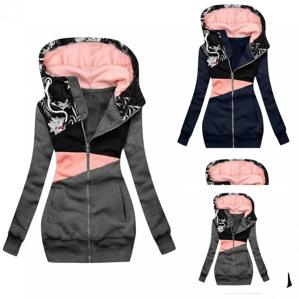 Lady Casual Color Block Pockets Hoodie Coat Autumn Winter Sweatshirt Long Sleeve for Gathering
Lady Casual Color Block Pockets Hoodie Coat Autumn Winter Sweatshirt Long Sleeve for Gathering