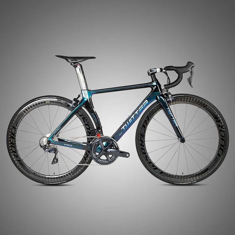 TWITTER 700c carbon fiber road bike T10RIVAL-22speed small set chain wheel aluminum wheel double V brakefull color off-road bike
TWITTER 700c carbon fiber road bike T10RIVAL-22speed small set chain wheel aluminum wheel double V brakefull color off-road bike