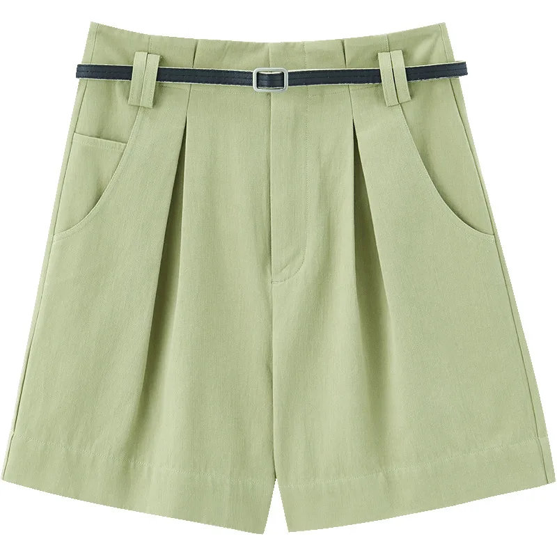 INMAN Minimal Style Short Pant Lady Summer High Waist Drinkle Fold Design Belt Decoration Bottom Trouser 
INMAN Minimal Style Short Pant Lady Summer High Waist Drinkle Fold Design Belt Decoration Bottom Trouser