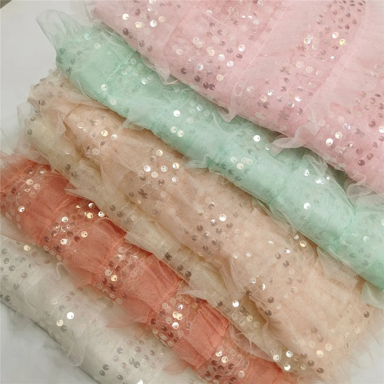 Sequin Embroidery Tulle Fabric Mesh Lace Fabric for Sewing Dress Wedding Gowns White Pink Peachy Green By the Yard
Sequin Embroidery Tulle Fabric Mesh Lace Fabric for Sewing Dress Wedding Gowns White Pink Peachy Green By the Yard